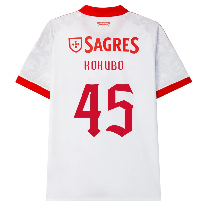 Danxen Børn Leo Kokubo #45 Hvid Rød Gul Udebane Spillertrøjer 2026/27 Trøje T-Shirt