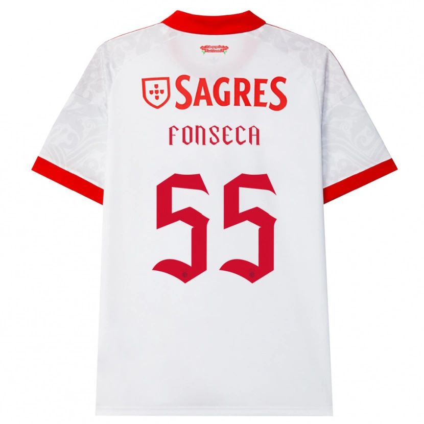 Danxen Børn João Fonseca #55 Hvid Rød Gul Udebane Spillertrøjer 2026/27 Trøje T-Shirt