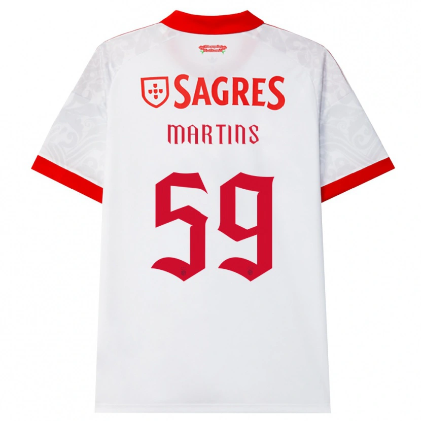 Danxen Børn Leandro Martins #59 Hvid Rød Gul Udebane Spillertrøjer 2026/27 Trøje T-Shirt