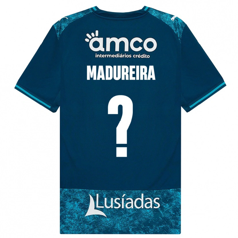 Danxen Børn João Madureira #0 Mørkskifergrå Mellemturkis Udebane Spillertrøjer 2026/27 Trøje T-Shirt