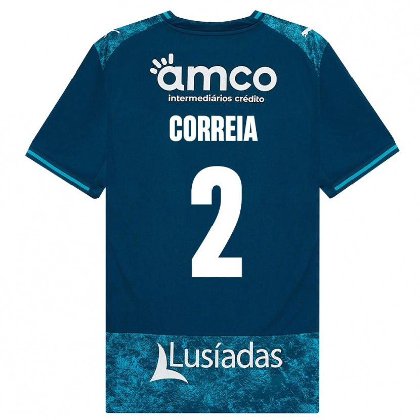 Danxen Børn Nuno Correia #2 Mørkskifergrå Mellemturkis Udebane Spillertrøjer 2026/27 Trøje T-Shirt