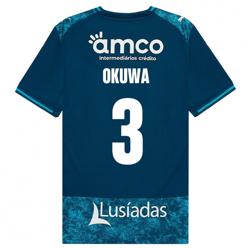 Danxen Børn Temi Okuwa #3 Mørkskifergrå Mellemturkis Udebane Spillertrøjer 2026/27 Trøje T-Shirt