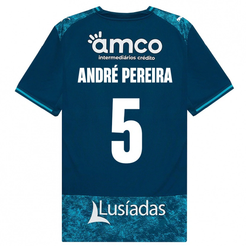 Danxen Børn João Pereira #5 Mørkskifergrå Mellemturkis Udebane Spillertrøjer 2026/27 Trøje T-Shirt