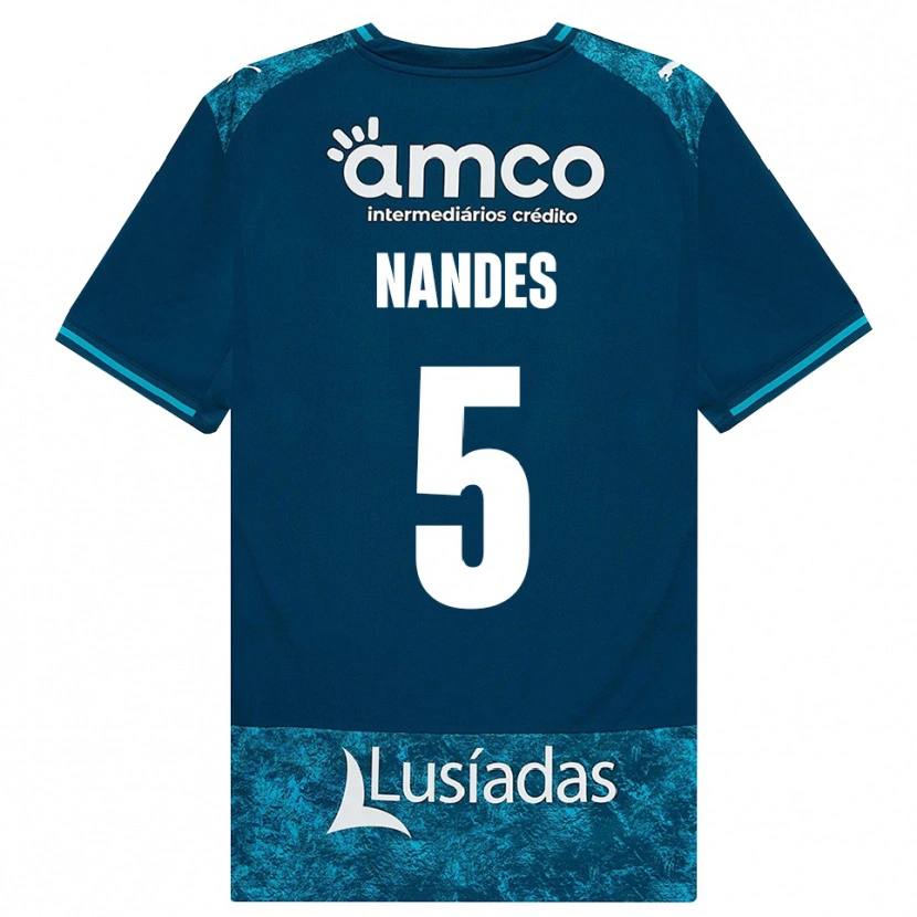 Danxen Børn Nandes #5 Mørkskifergrå Mellemturkis Udebane Spillertrøjer 2026/27 Trøje T-Shirt