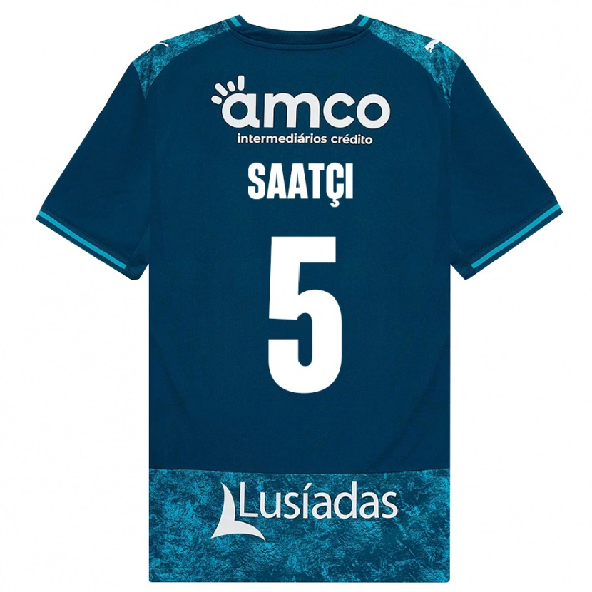 Danxen Børn Serdar Saatçı #5 Mørkskifergrå Mellemturkis Udebane Spillertrøjer 2026/27 Trøje T-Shirt