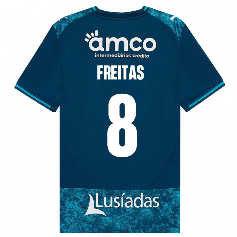 Danxen Børn Mylena Freitas #8 Mørkskifergrå Mellemturkis Udebane Spillertrøjer 2026/27 Trøje T-Shirt