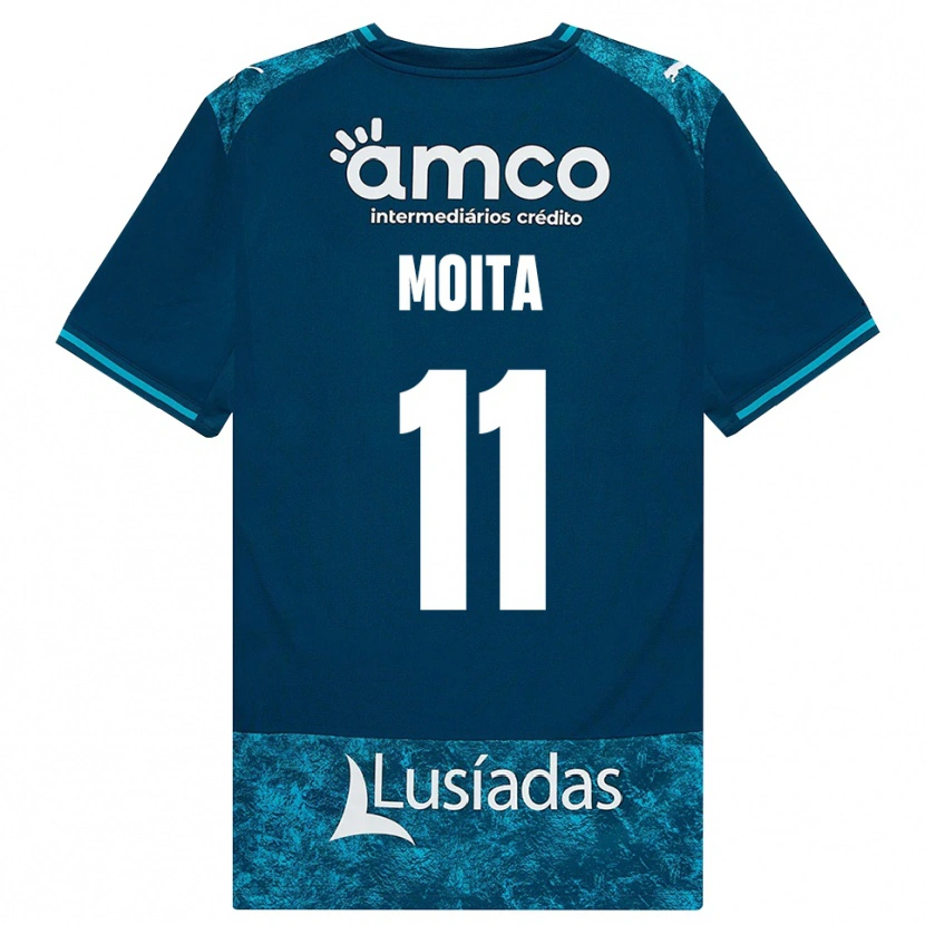 Danxen Børn Carlos Moita #11 Mørkskifergrå Mellemturkis Udebane Spillertrøjer 2026/27 Trøje T-Shirt
