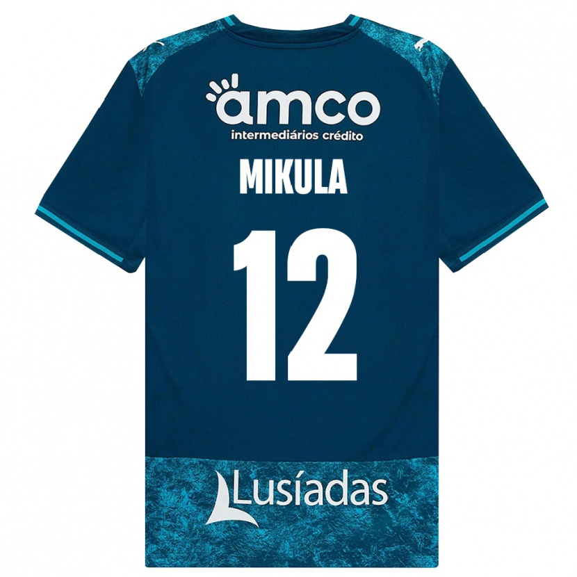 Danxen Børn Matviy Mikula #12 Mørkskifergrå Mellemturkis Udebane Spillertrøjer 2026/27 Trøje T-Shirt