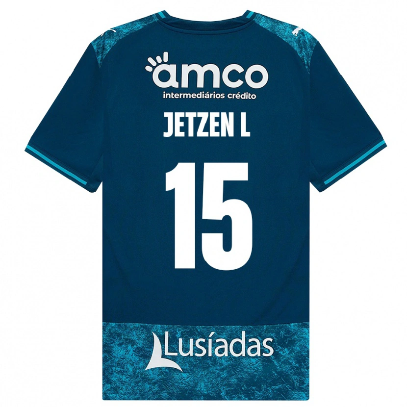 Danxen Børn Jetzen Lopes #15 Mørkskifergrå Mellemturkis Udebane Spillertrøjer 2026/27 Trøje T-Shirt