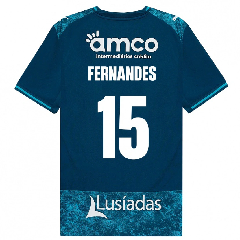 Danxen Børn Valdir Fernandes #15 Mørkskifergrå Mellemturkis Udebane Spillertrøjer 2026/27 Trøje T-Shirt