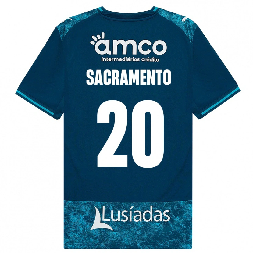 Danxen Børn Medgilson Sacramento #20 Mørkskifergrå Mellemturkis Udebane Spillertrøjer 2026/27 Trøje T-Shirt