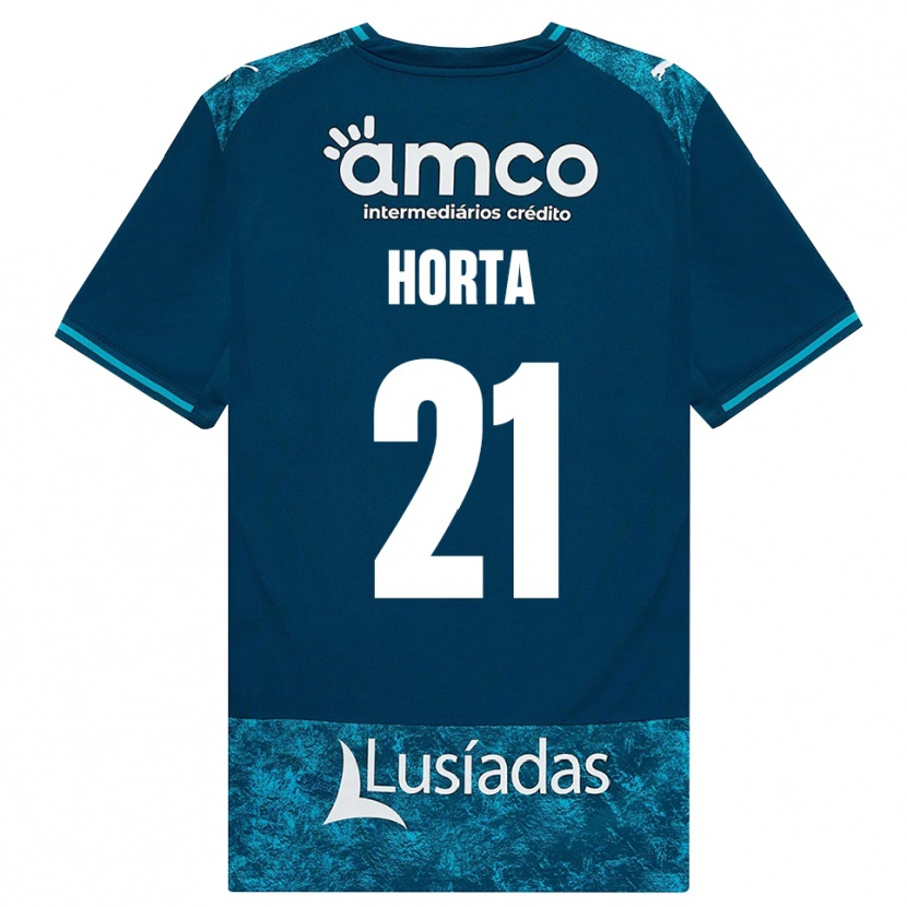 Danxen Børn Ricardo Horta #21 Mørkskifergrå Mellemturkis Udebane Spillertrøjer 2026/27 Trøje T-Shirt