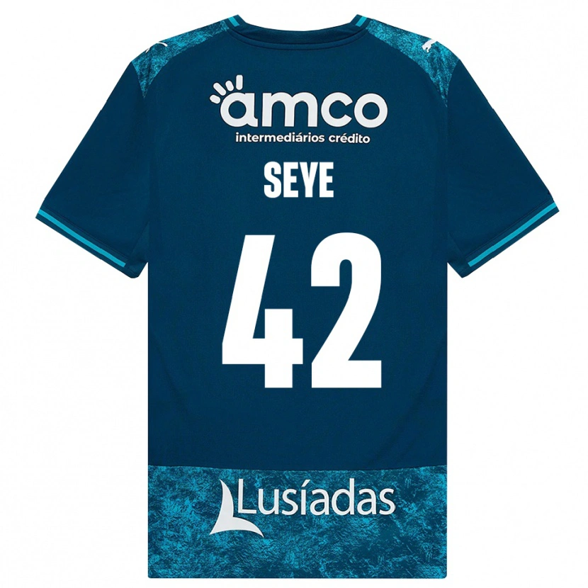 Danxen Børn Modou Seye #42 Mørkskifergrå Mellemturkis Udebane Spillertrøjer 2026/27 Trøje T-Shirt