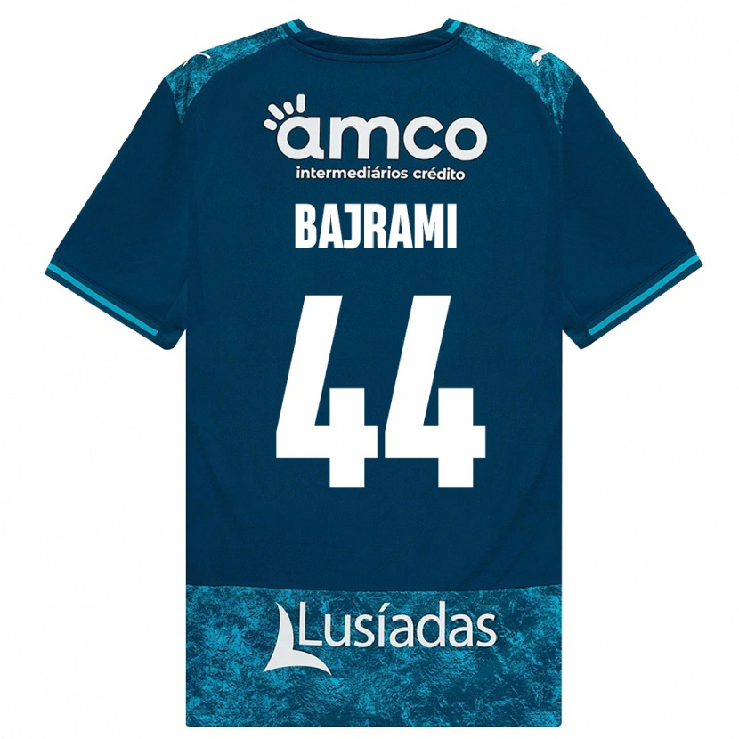 Danxen Børn Adrian Bajrami #44 Mørkskifergrå Mellemturkis Udebane Spillertrøjer 2026/27 Trøje T-Shirt