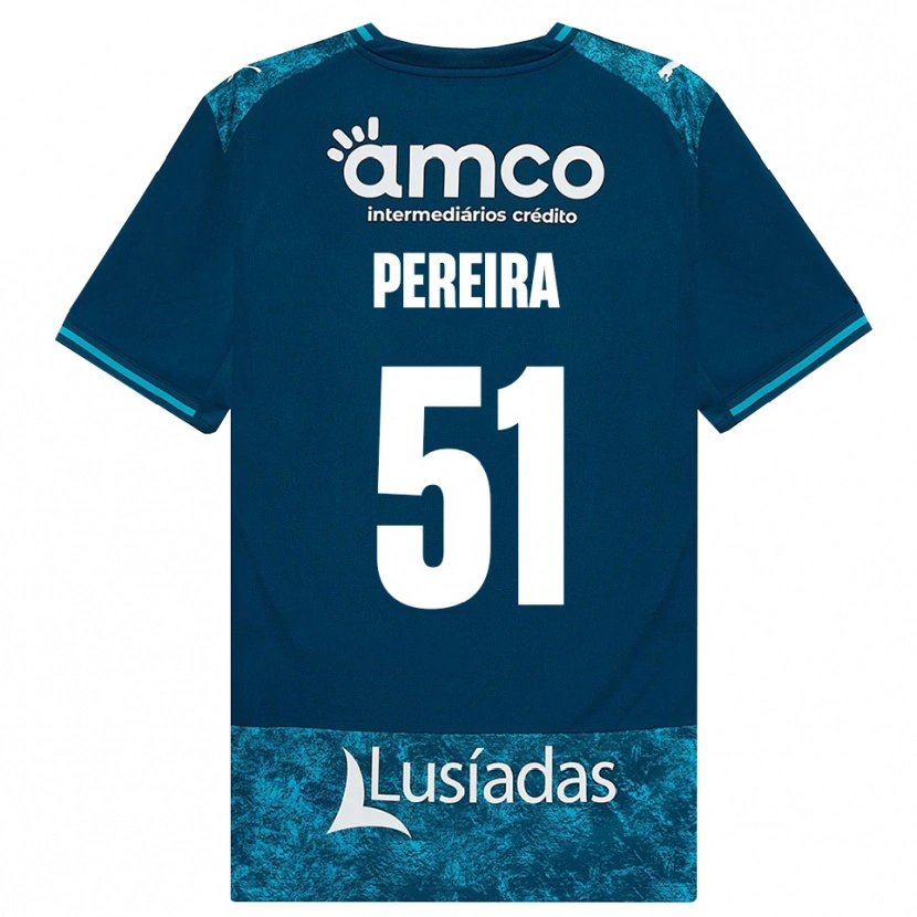 Danxen Børn Evy Pereira #51 Mørkskifergrå Mellemturkis Udebane Spillertrøjer 2026/27 Trøje T-Shirt