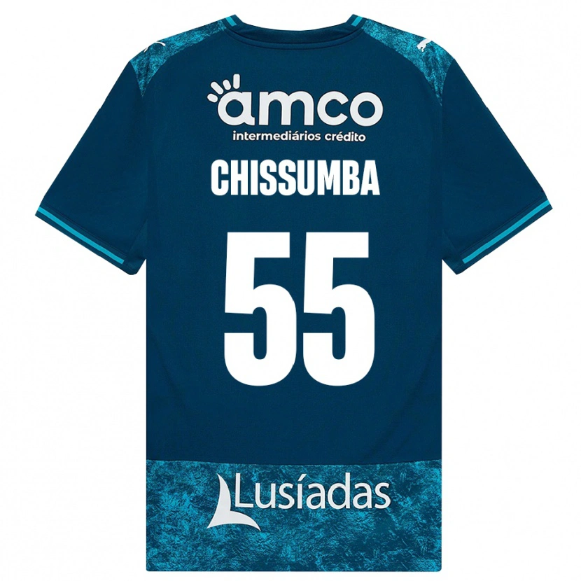 Danxen Børn Chissumba #55 Mørkskifergrå Mellemturkis Udebane Spillertrøjer 2026/27 Trøje T-Shirt