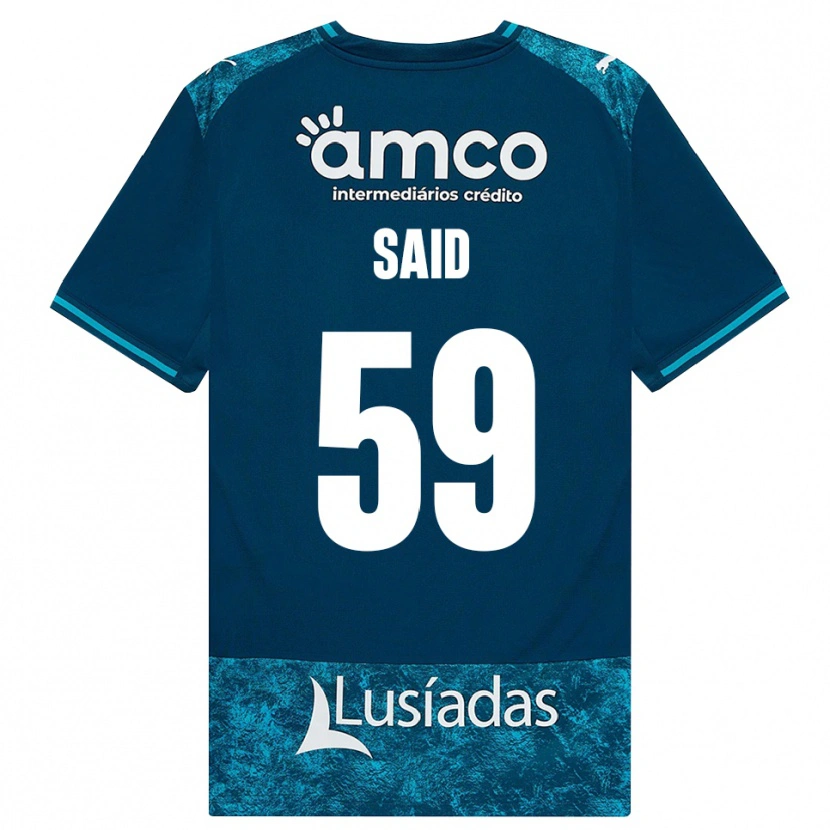 Danxen Børn Yan Said #59 Mørkskifergrå Mellemturkis Udebane Spillertrøjer 2026/27 Trøje T-Shirt