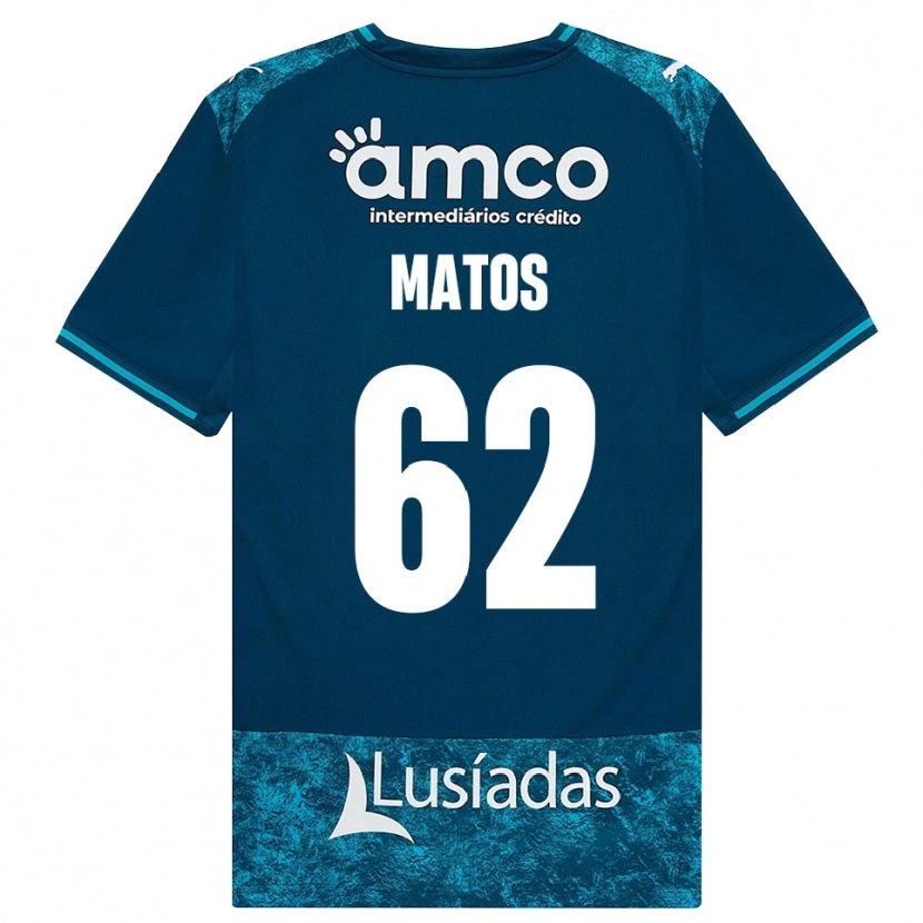 Danxen Børn Nuno Matos #62 Mørkskifergrå Mellemturkis Udebane Spillertrøjer 2026/27 Trøje T-Shirt