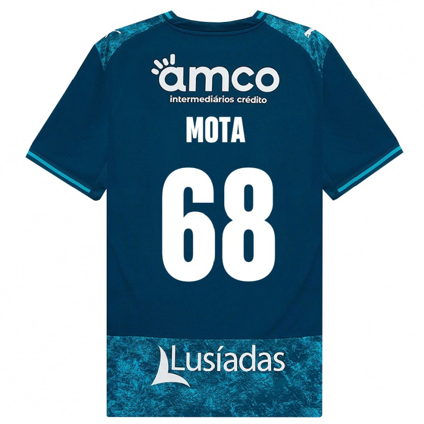 Danxen Børn Edgar Mota #68 Mørkskifergrå Mellemturkis Udebane Spillertrøjer 2026/27 Trøje T-Shirt