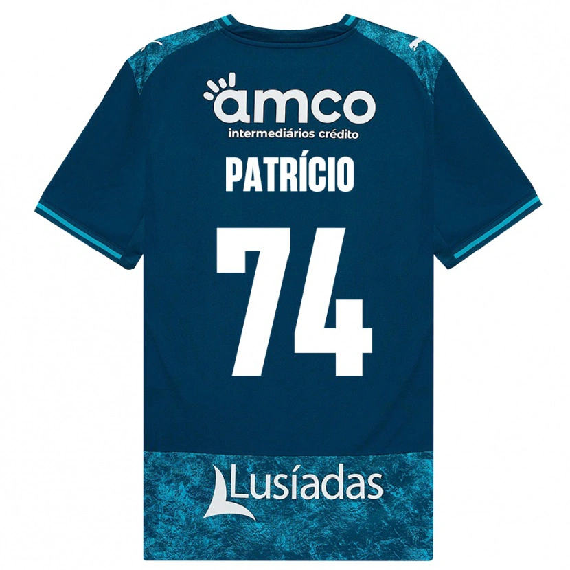 Danxen Børn Nuno Patrício #74 Mørkskifergrå Mellemturkis Udebane Spillertrøjer 2026/27 Trøje T-Shirt