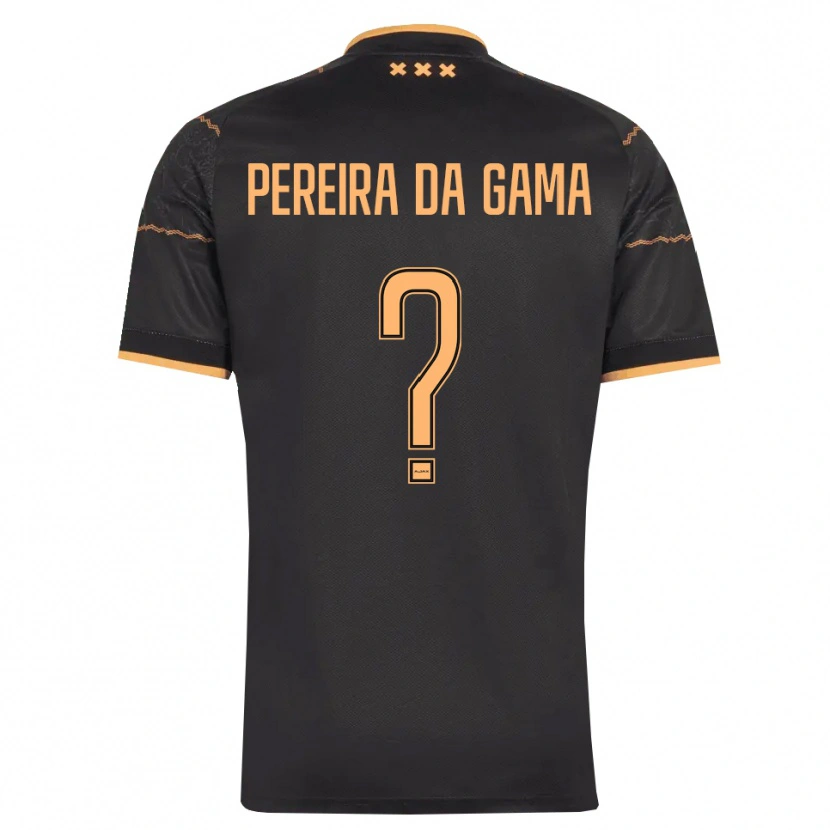 Danxen Børn Haniel Pereira Da Gama #0 Sort Orange Udebane Spillertrøjer 2026/27 Trøje T-Shirt