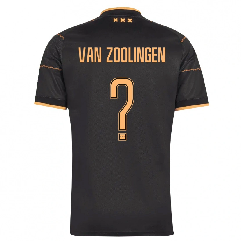 Danxen Børn Glenn Van Zoolingen #0 Sort Orange Udebane Spillertrøjer 2026/27 Trøje T-Shirt