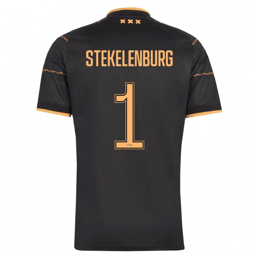 Danxen Børn Maarten Stekelenburg #1 Sort Orange Udebane Spillertrøjer 2026/27 Trøje T-Shirt