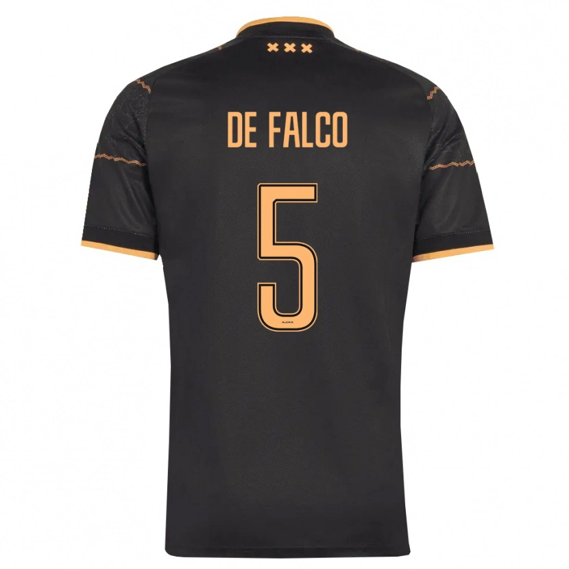 Danxen Børn Sinclair De Falco #5 Sort Orange Udebane Spillertrøjer 2026/27 Trøje T-Shirt