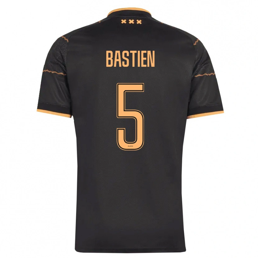 Danxen Børn Joshua Bastien #5 Sort Orange Udebane Spillertrøjer 2026/27 Trøje T-Shirt