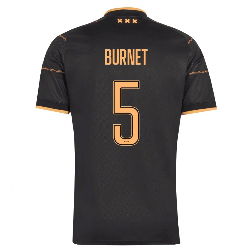 Danxen Børn Lorenzo Burnet #5 Sort Orange Udebane Spillertrøjer 2026/27 Trøje T-Shirt