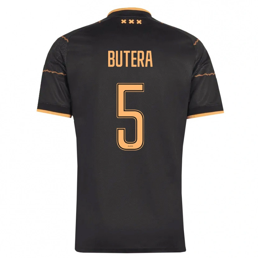 Danxen Børn Ethan Butera #5 Sort Orange Udebane Spillertrøjer 2026/27 Trøje T-Shirt