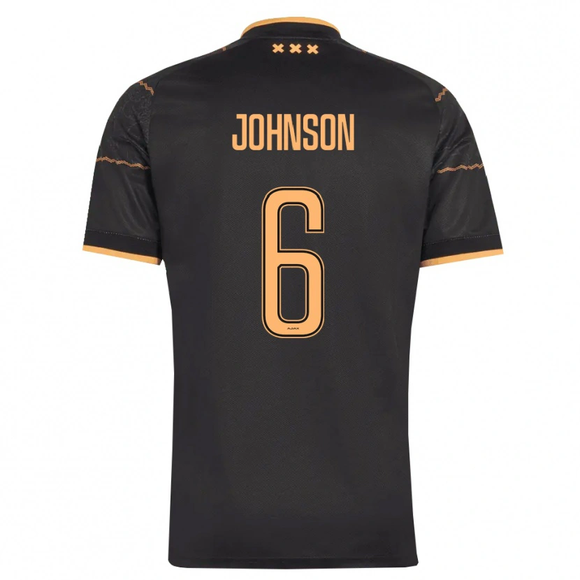 Danxen Børn Jinairo Johnson #6 Sort Orange Udebane Spillertrøjer 2026/27 Trøje T-Shirt