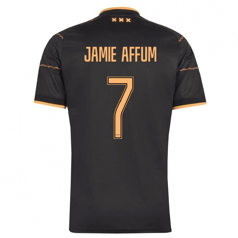 Danxen Børn Deonell Jamie Affum #7 Sort Orange Udebane Spillertrøjer 2026/27 Trøje T-Shirt