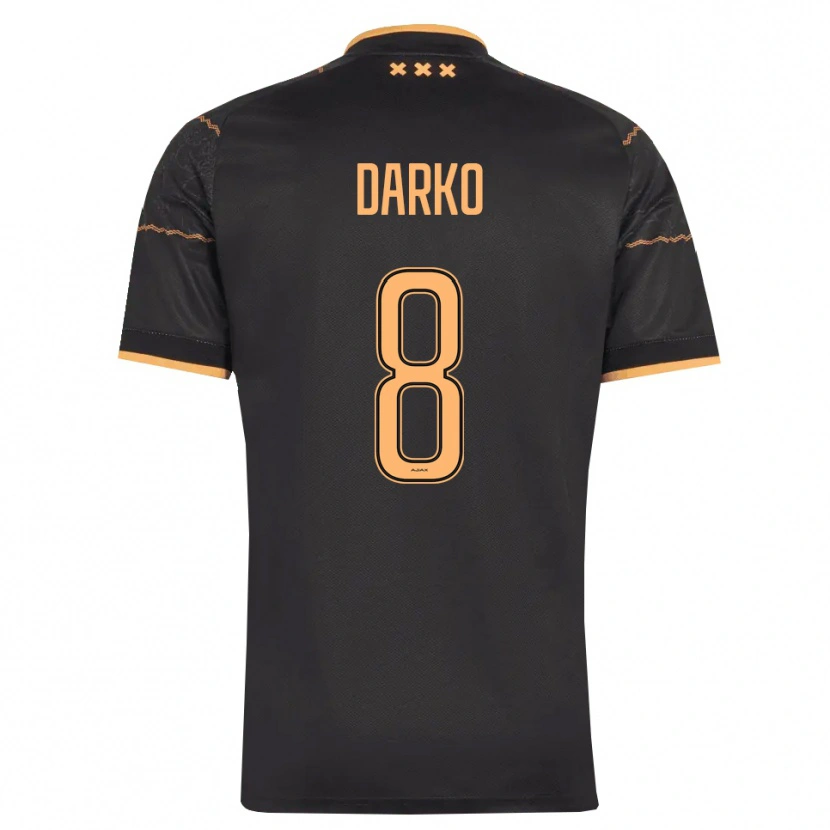 Danxen Børn Denzel Darko #8 Sort Orange Udebane Spillertrøjer 2026/27 Trøje T-Shirt