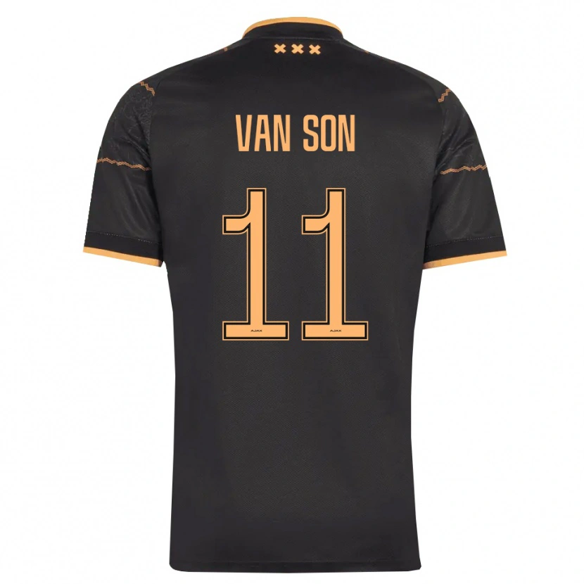Danxen Børn Daniël Van Son #11 Sort Orange Udebane Spillertrøjer 2026/27 Trøje T-Shirt