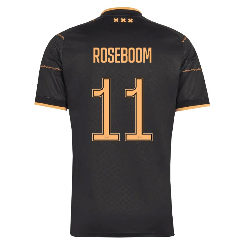 Danxen Børn Youri Roseboom #11 Sort Orange Udebane Spillertrøjer 2026/27 Trøje T-Shirt