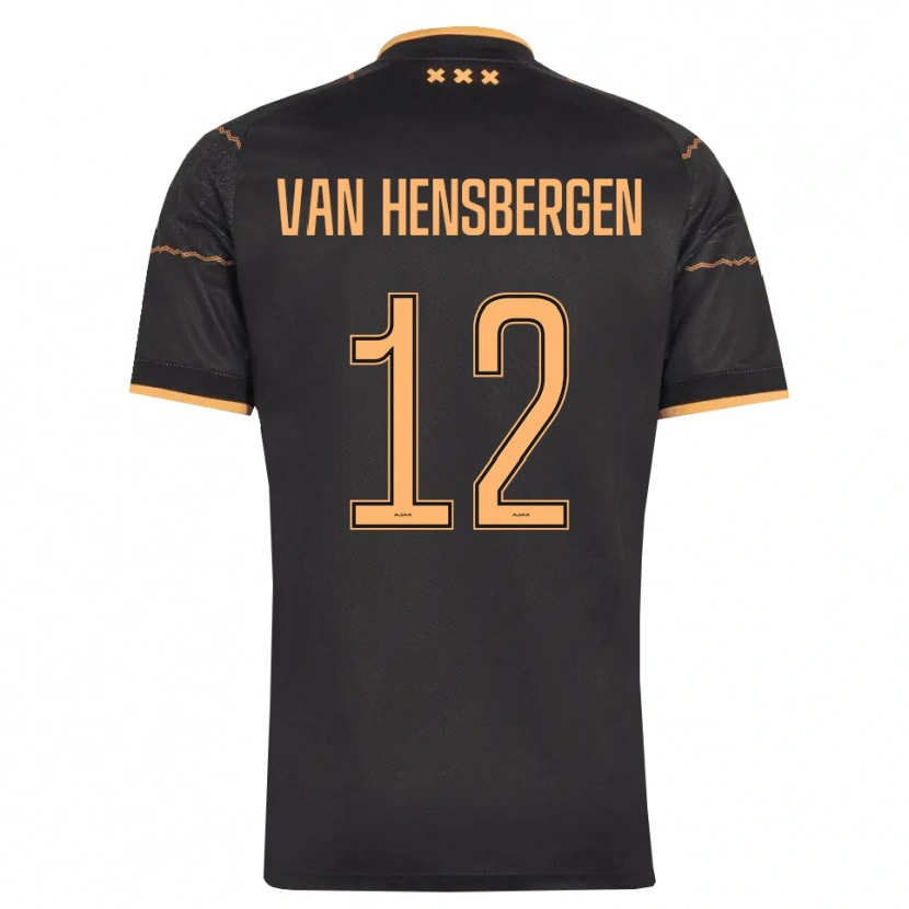 Danxen Børn Jade Van Hensbergen #12 Sort Orange Udebane Spillertrøjer 2026/27 Trøje T-Shirt