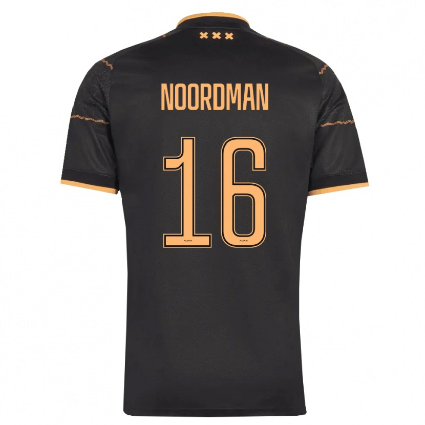 Danxen Børn Danique Noordman #16 Sort Orange Udebane Spillertrøjer 2026/27 Trøje T-Shirt