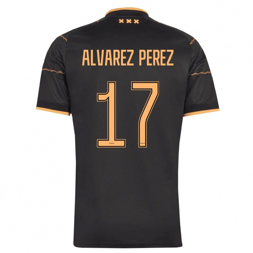 Danxen Børn Marley Álvarez Pérez #17 Sort Orange Udebane Spillertrøjer 2026/27 Trøje T-Shirt