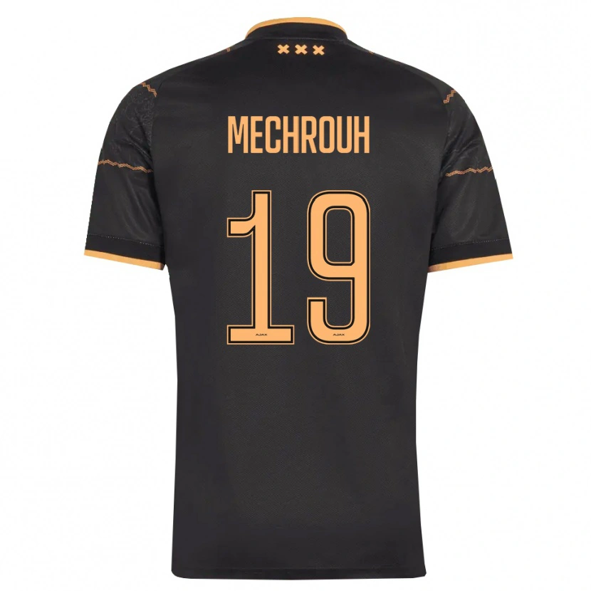 Danxen Børn Elias Mechrouh #19 Sort Orange Udebane Spillertrøjer 2026/27 Trøje T-Shirt