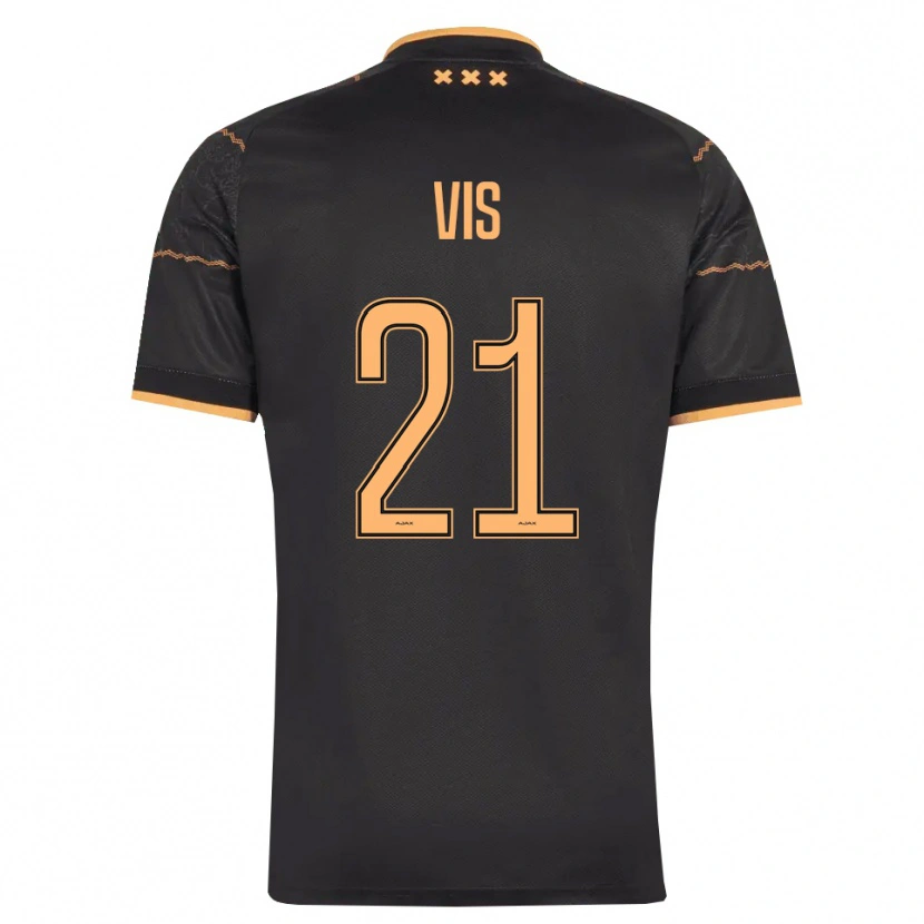 Danxen Børn Tijmen Vis #21 Sort Orange Udebane Spillertrøjer 2026/27 Trøje T-Shirt