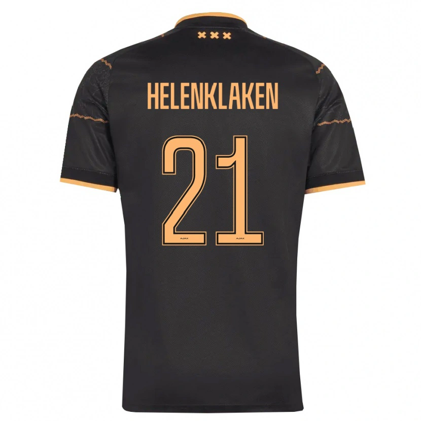 Danxen Børn Sjors Helenklaken #21 Sort Orange Udebane Spillertrøjer 2026/27 Trøje T-Shirt