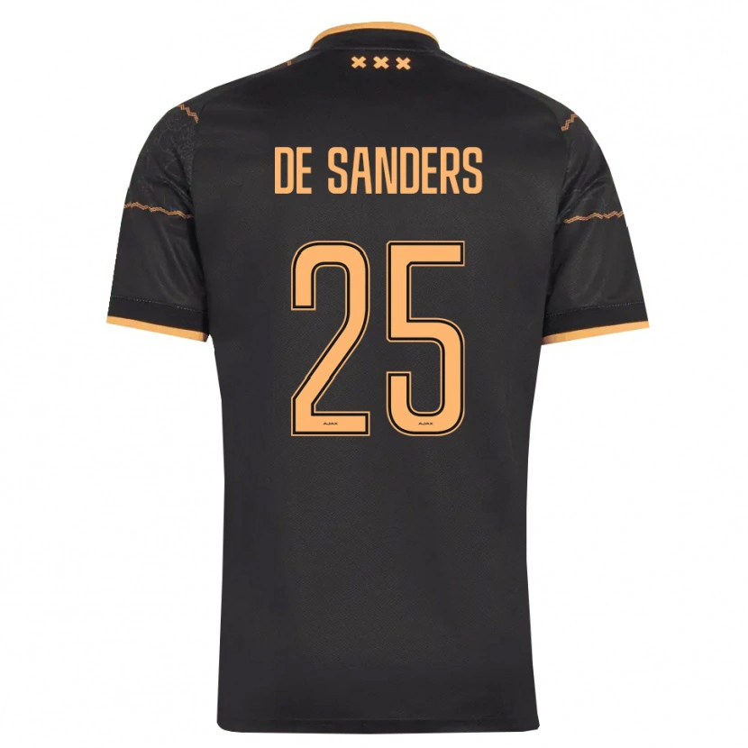 Danxen Børn Kay-Lee De Sanders #25 Sort Orange Udebane Spillertrøjer 2026/27 Trøje T-Shirt