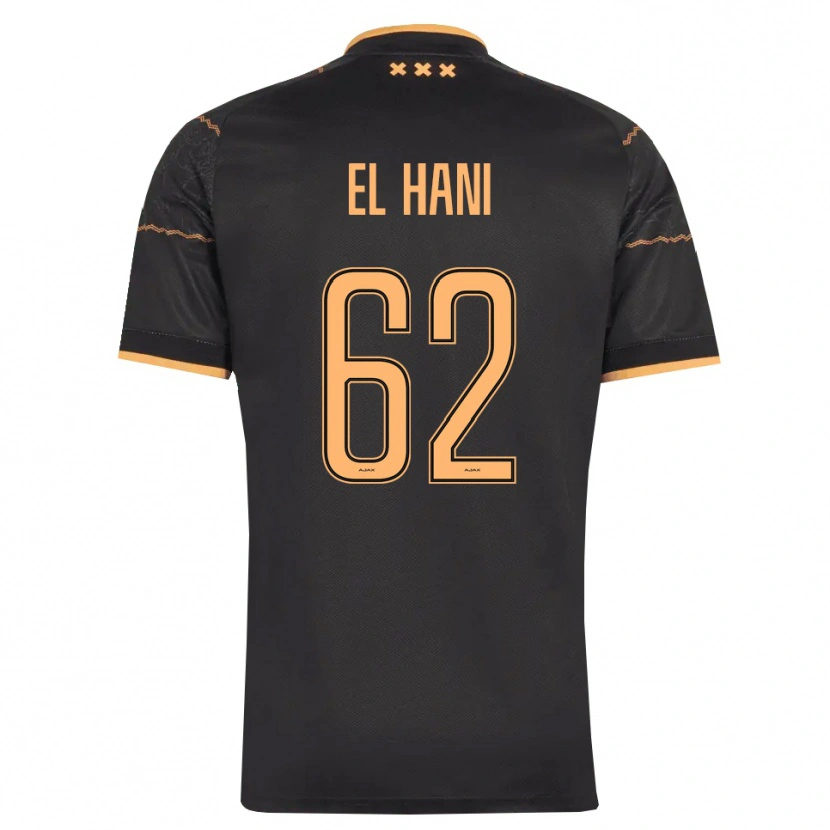 Danxen Børn Aymean El Hani #62 Sort Orange Udebane Spillertrøjer 2026/27 Trøje T-Shirt