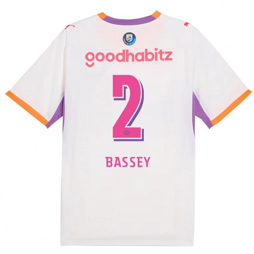 Danxen Børn Essien Bassey #2 Hvid Lilla Orange Udebane Spillertrøjer 2026/27 Trøje T-Shirt