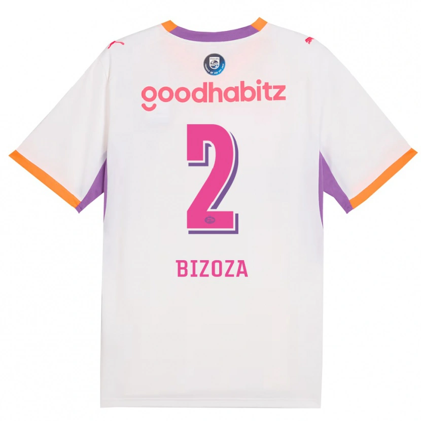 Danxen Børn Kevin Bizoza #2 Hvid Lilla Orange Udebane Spillertrøjer 2026/27 Trøje T-Shirt