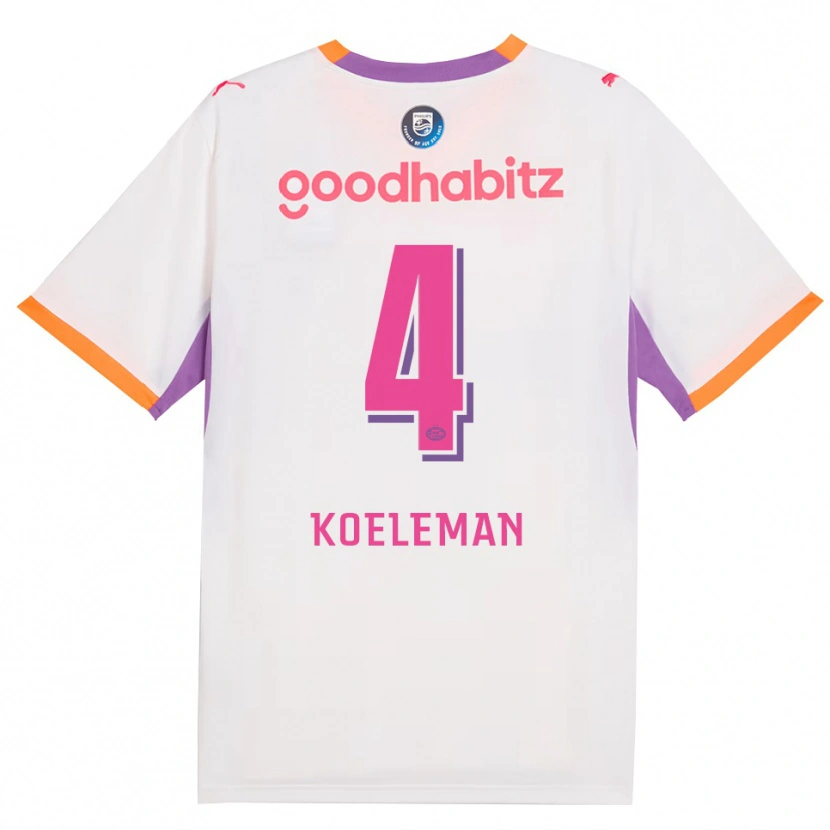 Danxen Børn Senna Koeleman #4 Hvid Lilla Orange Udebane Spillertrøjer 2026/27 Trøje T-Shirt