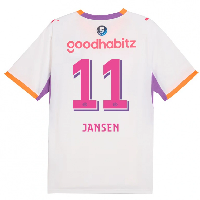 Danxen Børn Renate Jansen #11 Hvid Lilla Orange Udebane Spillertrøjer 2026/27 Trøje T-Shirt