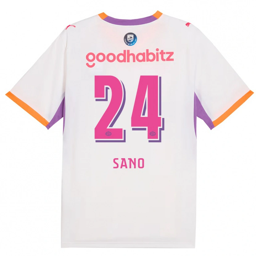 Danxen Børn Kodai Sano #24 Hvid Lilla Orange Udebane Spillertrøjer 2026/27 Trøje T-Shirt