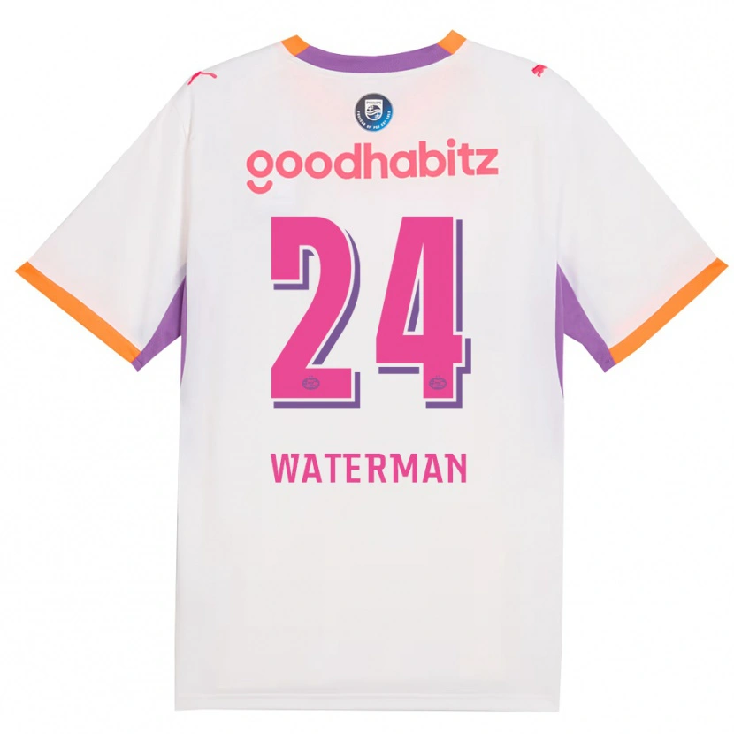 Danxen Børn Boy Waterman #24 Hvid Lilla Orange Udebane Spillertrøjer 2026/27 Trøje T-Shirt